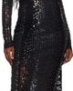 Rabanne Rabanne Black Lace Sequin Midi Dress - 4