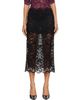 Rabanne Rabanne Black Layered Lace Midi Skirt - 1