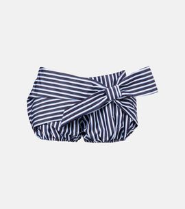 Rabanne Rabanne Bow-detail striped cotton shorts