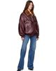 Rabanne Rabanne Burgundy Textured Leather Bomber Jacket - 4