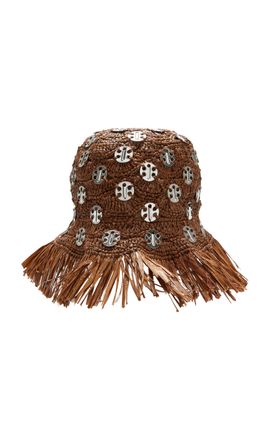 Rabanne Rabanne ChainmailEmbellished Raffia Hat