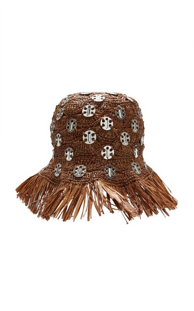 Rabanne Rabanne ChainmailEmbellished Raffia Hat