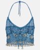 Rabanne Rabanne Crochet embellished lamé crop top - 1