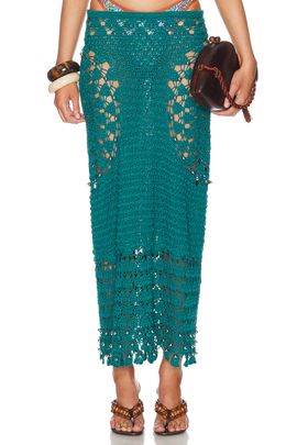 RABANNE RABANNE Crochet Maxi Skirt