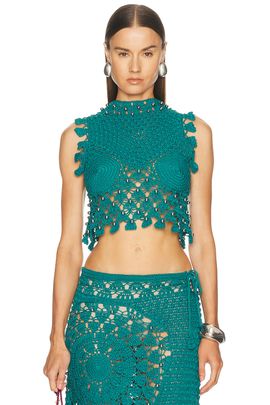 RABANNE RABANNE Crochet Sleeveless Top