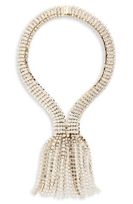 Rabanne Rabanne Crystal Chain Tassel Collar Necklace