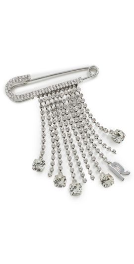 rabanne rabanne Crystal Charm Pin Silver/Crystal One