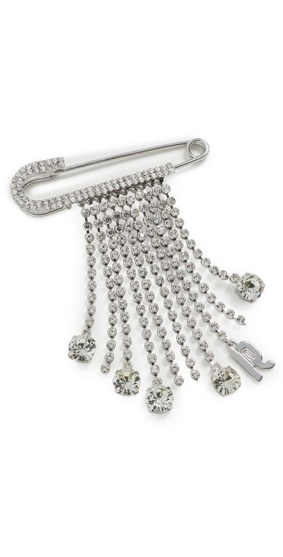 rabanne rabanne Crystal Charm Pin Silver/Crystal One