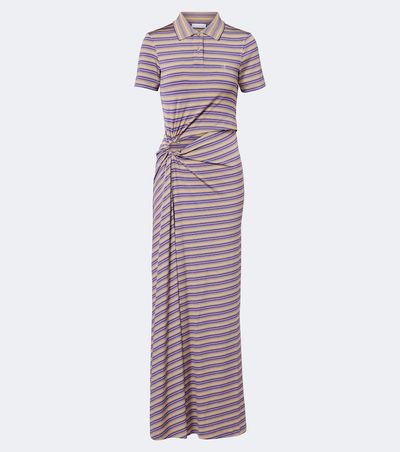 Rabanne Rabanne Cutout gathered striped crÃªpe maxi dress