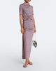 Rabanne Rabanne Cutout gathered striped crÃªpe midi skirt - 2