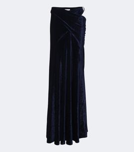 Rabanne Rabanne Draped embellished velvet maxi skirt