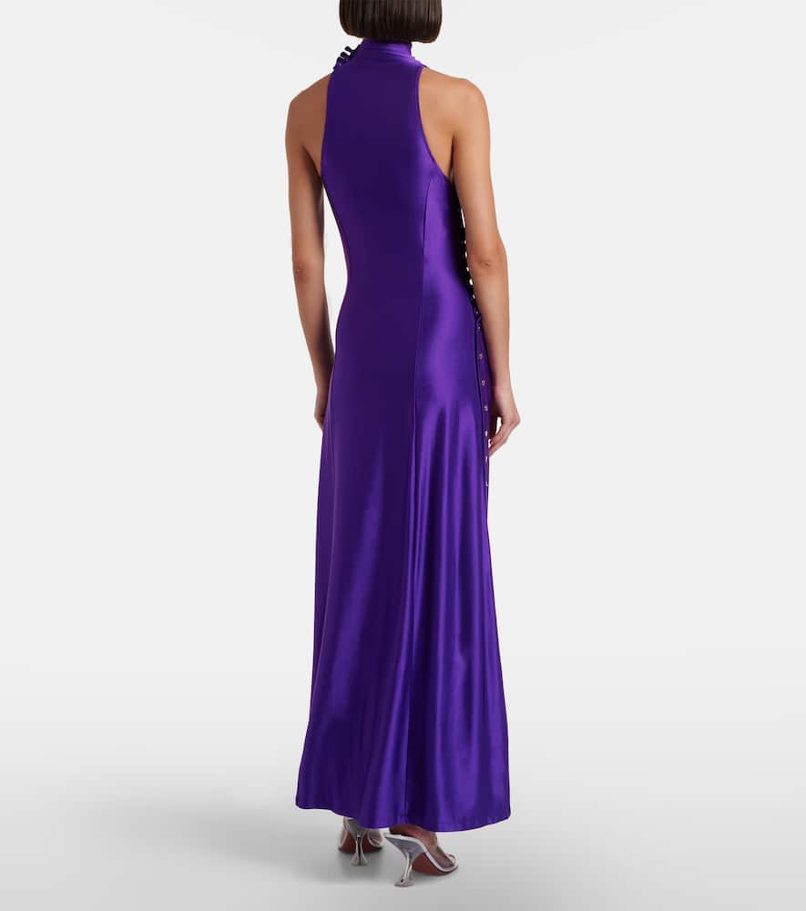 rabanne khaki draped jersey midi dress excludingmarketing