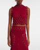 Rabanne Rabanne Embellished crochet cotton top - 2