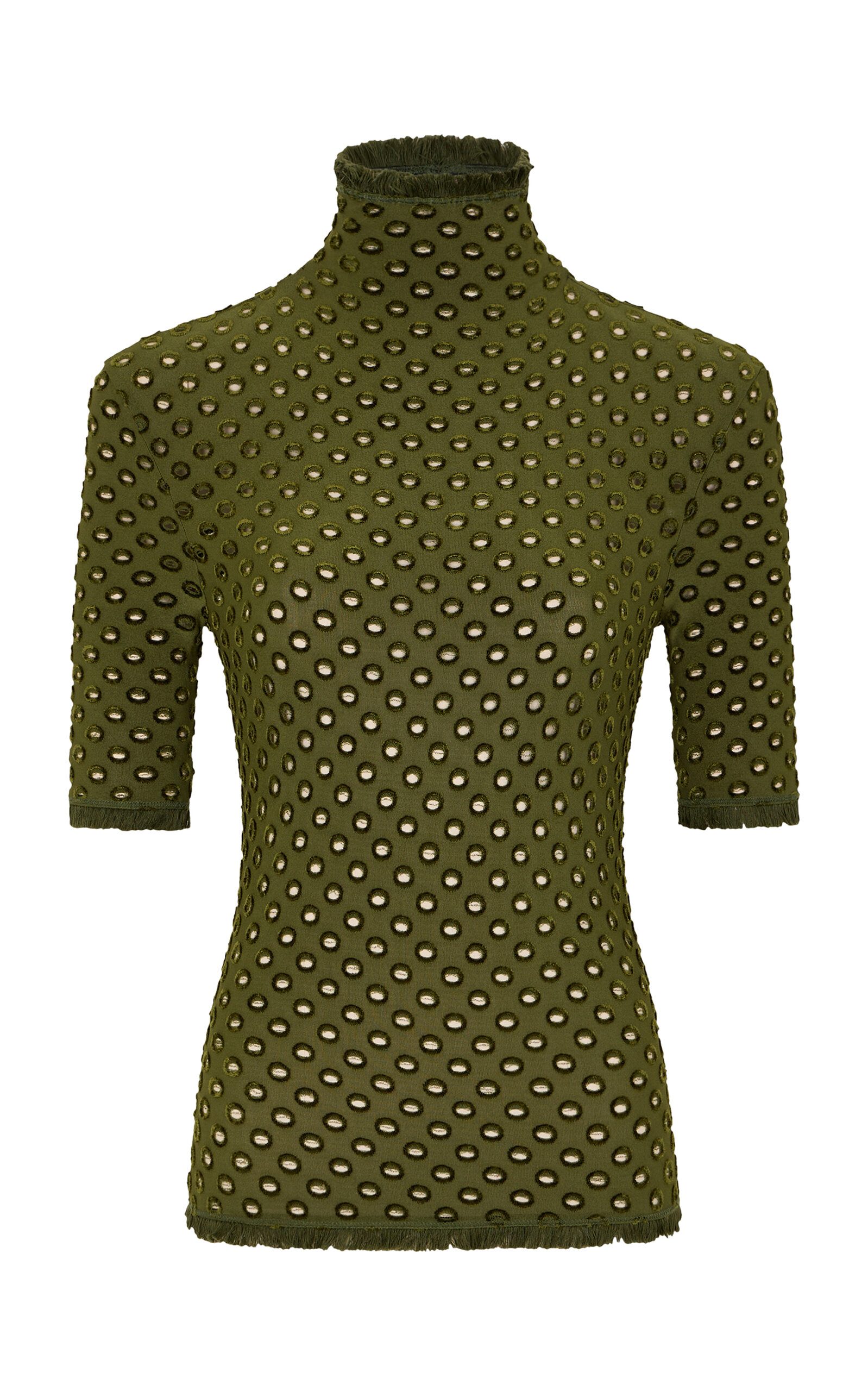 Rabanne Rabanne Embellished MockNeck Knit Top