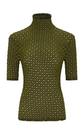 Rabanne Rabanne Embellished MockNeck Knit Top