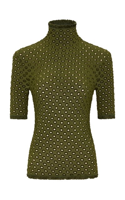Rabanne Rabanne Embellished MockNeck Knit Top