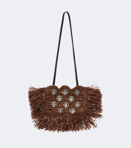 Rabanne Rabanne Embellished raffia shoulder bag