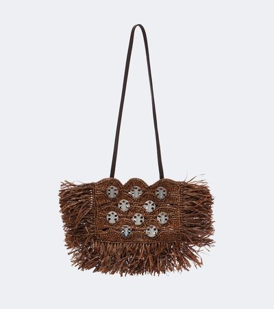 Rabanne Rabanne Embellished raffia shoulder bag