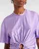 Rabanne Rabanne Embellished ring-detail cropped T-shirt - 4
