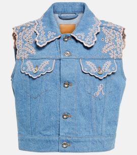 Rabanne Rabanne Embroidered denim vest