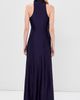 rabanne rabanne Embroidered Draped Jersey Long Dress Sailor Blue - 3