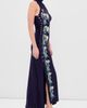 rabanne rabanne Embroidered Draped Jersey Long Dress Sailor Blue - 4