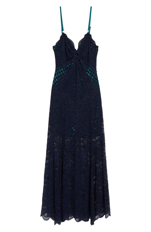 Rabanne Rabanne Embroidered Stretch Lace Trumpet Dress