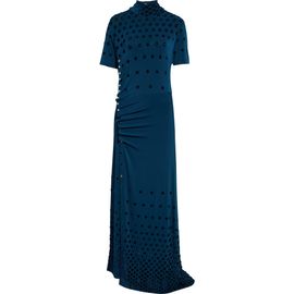 Rabanne Rabanne Flocked Dot Cutout Jersey Gown