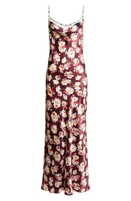 Rabanne Rabanne Floral Chain Strap Silk Satin Gown
