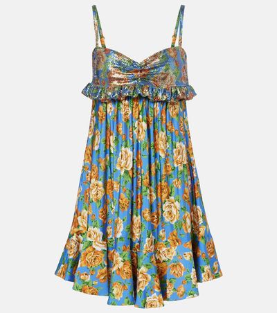 Rabanne Rabanne Floral chainmail minidress