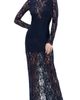 rabanne rabanne Floral Lace Maxi Dress Deep Navy - 1
