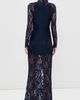 rabanne rabanne Floral Lace Maxi Dress Deep Navy - 3