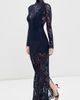 rabanne rabanne Floral Lace Maxi Dress Deep Navy - 5