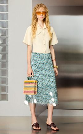 Rabanne Rabanne Floral Silk Midi Skirt