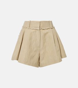 Rabanne Rabanne Fringed high-rise cotton-blend shorts