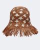 Rabanne Rabanne Fringed studded raffia bucket hat - 1