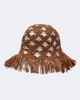 Rabanne Rabanne Fringed studded raffia bucket hat - 4