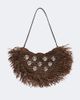 Rabanne Rabanne Fringed studded raffia shoulder bag - 1