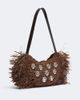 Rabanne Rabanne Fringed studded raffia shoulder bag - 4