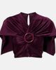 Rabanne Rabanne Gathered caped satin crop top - 1
