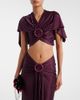 Rabanne Rabanne Gathered caped satin crop top - 2