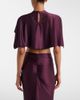 Rabanne Rabanne Gathered caped satin crop top - 4