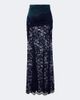 Rabanne Rabanne Gathered lace and velvet maxi skirt - 1