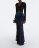 Rabanne Rabanne Gathered lace and velvet maxi skirt - 2