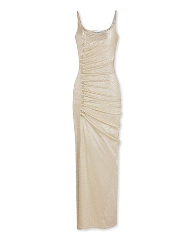 Rabanne Rabanne Gathered Lurex Maxi Dress