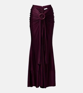 Rabanne Rabanne Gathered satin maxi skirt