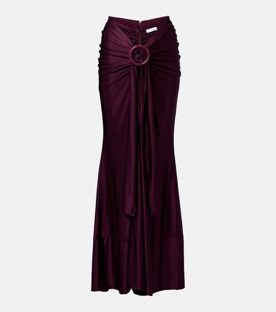 Rabanne Rabanne Gathered satin maxi skirt