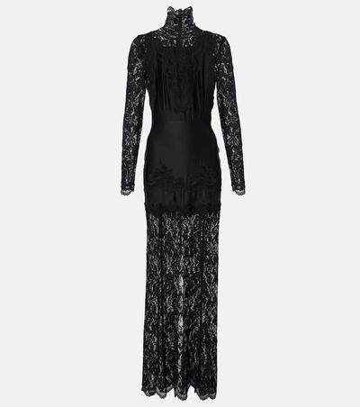 Rabanne Rabanne Lace-trimmed maxi dress