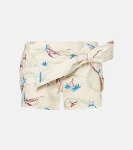 Rabanne Rabanne Layered printed cotton shorts