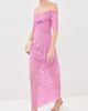 rabanne rabanne Long Dress In Lace Camelia Pink - 5